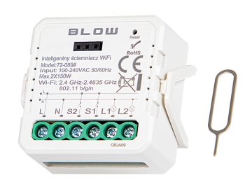 Blow 72-089# Inteligentni svetlobni zatemnilnik dvokanalno stikalo wifi tuya