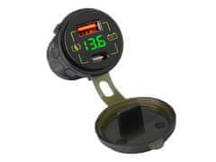 Blow 75-699# montaža avtomobilskega polnilnika usb + usb-c m18a voltmeter
