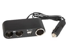 Blow 96-876# Razdelilnik za vžigalnik cigaret 1x vtič/3x vtičnica+usb cs-33 kabel