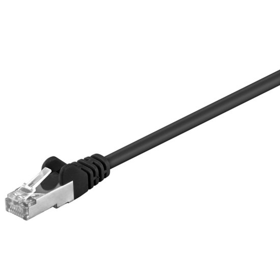 Goobay SF/UTP CAT 5e RJ45 Patch 5m črni povezovalni kabel