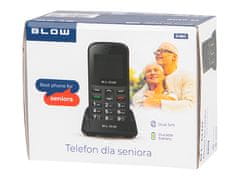 Blow 75-030# Telefon za starejše, črn s stojalom s18d