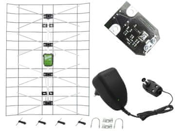 Blow 21-098# Črna in srebrna mrežasta antena + napajalnik + SWA 2000