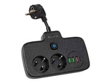 Blow 98-233# razdelilnik ps-310u 3-vtičnica 3xusb 0,1 m črn podaljšek 2x1 mm