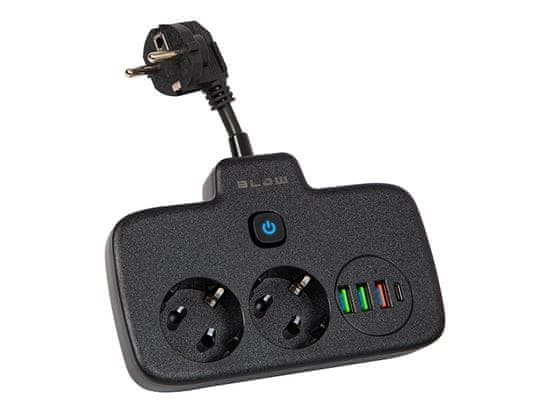 Blow 98-233# razdelilnik ps-310u 3-vtičnica 3xusb 0,1 m črn podaljšek 2x1 mm