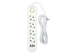Blow 98-225# Podaljševalni kabel ps-450 4-vtičnica 3xusb 5m bela 2x1mm