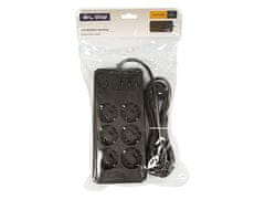Blow 98-210# Podaljševalni kabel ps-620 6 vtičnic 3xusb 1xusb-c 2m črn 2x1mm