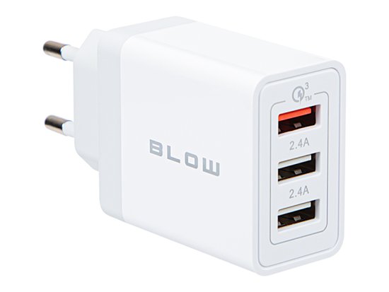 Blow 76-027# omrežni polnilec vtičnica usbx2 + usb qc 30w