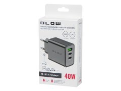 Blow 76-025# omrežni polnilec usb vtičnica + usb-cx2 qc+pd 40w