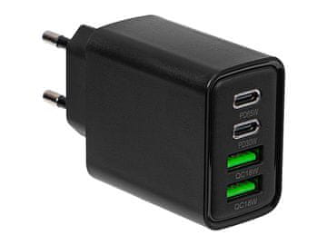 Blow 76-023# omrežni polnilec vtičnica usbx2 + usb-c qc+pd 65w