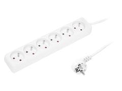 Blow 98-721# Podaljševalni kabel pr-670p 6 vtičnic z ozemljitvijo 3 m, bel 3x1,5 mm