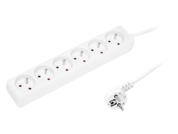 Blow 98-721# Podaljševalni kabel pr-670p 6 vtičnic z ozemljitvijo 3 m, bel 3x1,5 mm