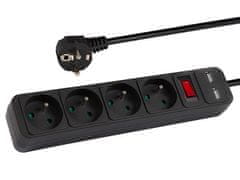 Blow 98-779# Podaljševalni kabel pr-470wsp/usb 4-vtičnica+usb z ozemljitvijo+preklopnik 5m črn 3x1,5 mm