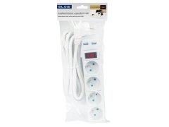 Blow 98-785# Podaljševalni kabel pr-470wsp/usb 4 vtičnice+usb z ozemljitvijo+preklopnik 5m bela 3x1,5mm