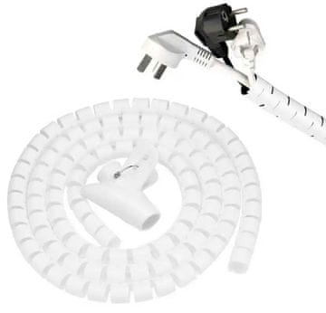 slomart AG873A Organizator kablov bele barve 2m