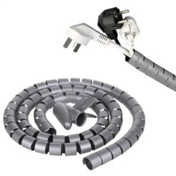 slomart AG873B Organizator kablov sive barve 2m