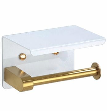 slomart AG887B Držalo za papir s polico belo-zlato