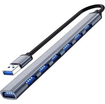 slomart AK340A Hub usb 1x3.0 6x2.0 slim