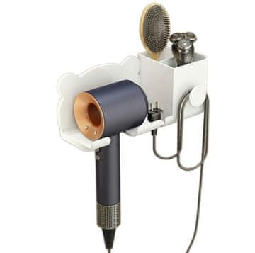 slomart DA233A Stenski nosilec za sušilec za lase bele barve