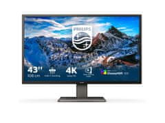 Philips 439P1 42.5" VA 4K UHD USB-C KVM ergonomski poslovni monitor 