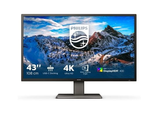 Philips 439P1 42.5" VA 4K UHD USB-C KVM ergonomski poslovni monitor