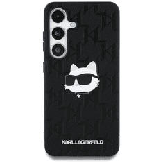 Karl Lagerfeld Originalen ovitek Samsung Galaxy S25 5G - Monogram Choupettes Head - črna zaščita - KLHMS25SPGKLCHPK