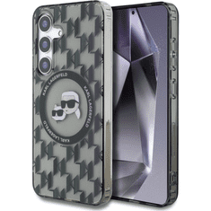 Karl Lagerfeld Originalen ovitek Samsung Galaxy S25 5G - Monogram Heads - črna zaščita - KLHMS25SHMCKMHK