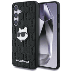Karl Lagerfeld Originalen ovitek Samsung Galaxy S25 5G - Monogram Choupettes Head - črna zaščita - KLHMS25SPGKLCHPK