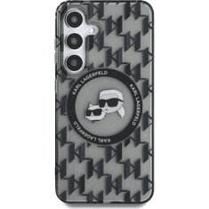 Karl Lagerfeld Originalen ovitek Samsung Galaxy S25 5G - Monogram Heads - črna zaščita - KLHMS25SHMCKMHK