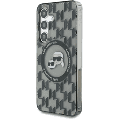 Karl Lagerfeld Originalen ovitek Samsung Galaxy S25 5G - Monogram Heads - črna zaščita - KLHMS25SHMCKMHK