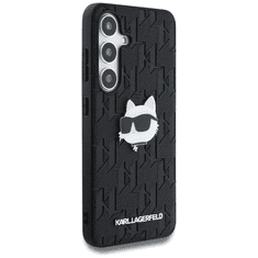 Karl Lagerfeld Originalen ovitek Samsung Galaxy S25 Ultra 5G - Monogram Choupettes Head - črna zaščita - KLHCS25LPGKLCHHPK