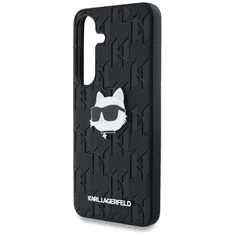 Karl Lagerfeld Originalen ovitek Samsung Galaxy S25 Ultra 5G - Monogram Choupettes Head - črna zaščita - KLHCS25LPGKLCHHPK