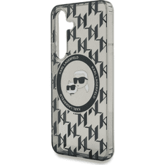 Karl Lagerfeld Originalen ovitek Samsung Galaxy S25 5G - Monogram Heads - črna zaščita - KLHMS25SHMCKMHK