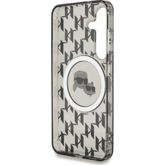 Karl Lagerfeld Originalen ovitek Samsung Galaxy S25 5G - Monogram Heads - črna zaščita - KLHMS25SHMCKMHK