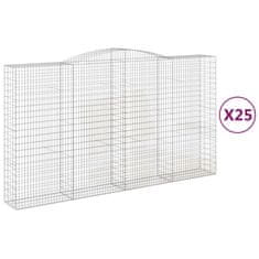 Vidaxl Obokane gabion košare 25 kosa 400x50x220/240cm pocinkano železo