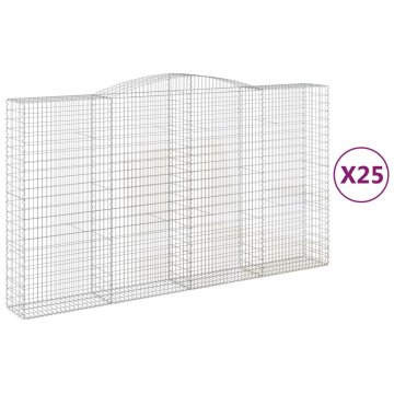 Vidaxl Obokane gabion košare 25 kosa 400x50x220/240cm pocinkano železo