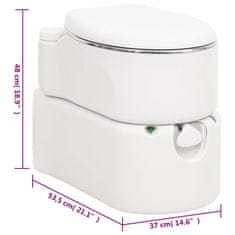 Vidaxl Integrirano stranišče za kampiranje belo 24+17 L HDPE in jeklo