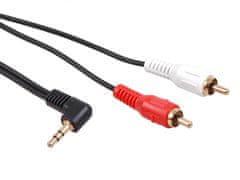 Maclean Kabel Maclean, Mini jack 3,5 mm, kotni, 2RCA, 1 m, črn, MCTV-824