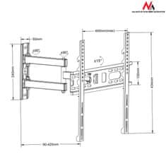 Maclean Macleanov nosilec za TV ali monitor, univerzalni, max vesa 400x400, 26-60", 30kg, črn, MC-761