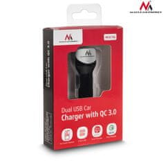 Maclean Avtomobilski polnilec max4.8A 2xUSB Maclean Energy MCE157 Qualcomm Quick Charge QC 3.0 plus kabel 1.5m Silver