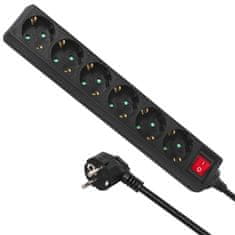 Maclean Maclean Power Strip, podaljšek za 6 vtičnic, s stikalom, nemški tip, 3500 W, 5 m, MCE195G