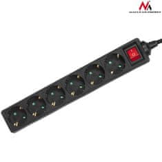 Maclean Maclean Power Strip, podaljšek za 6 vtičnic, s stikalom, nemški tip, 3500 W, 5 m, MCE195G