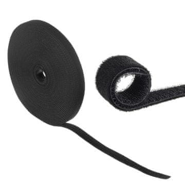 Maclean Maclean organizator kablov, trak, velcro, dvostranski, 20 mm*15,3 m, črn, MCTV-542