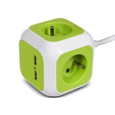 GreenBlue MagicCube štirikratna tokovna vtičnica GreenBlue, 2 vhoda USB, 1,4 m, GB118
