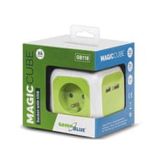 GreenBlue MagicCube štirikratna tokovna vtičnica GreenBlue, 2 vhoda USB, 1,4 m, GB118