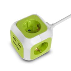 GreenBlue MagicCube četverna vtičnica, 2 usb vhoda 1,4 m GreenBlue GB118G Nemška različica