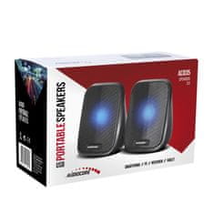 AUDIOCORE Računalniški zvočniki 6W USB minijack črni Audiocore AC835 LED