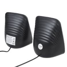 AUDIOCORE Računalniški zvočniki 6W USB minijack črni Audiocore AC835 LED