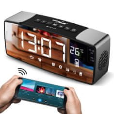 GreenBlue Radijski sprejemnik bluetooth GreenBlue, FM, aux-in, 6W, temperatura, alarm, zegar, akumulator 2200mAh, GB200
