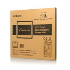 Maclean Maclean LED panel, stropni, tanek 40W, toplo bela (3000K), 595x595x8mm, žaluzije, funkcija FLICKER-FREE, MCE540