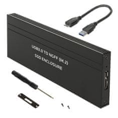 Maclean Ohišje za pogone Maclean, SSD M.2, NGFF, USB 3.0, velikosti 2230/2240/2260/2280, aluminijasto ohišje, MCE582